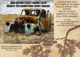 2018 Junk Refunk Street Market in Downtown Canby | 100+ Vendors, Arts & Crafts, Food Carts, Flea Style Magazine Calls it 1 of the Best Outdoor Markets in Oregon JUNK REFUNK 2018