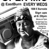 Free Open Mic Night @ EastBurn | $2 Off Whiskey Wednesday, Featuring Portland’s Finest Up and Coming Artists EastBurn Open Mic flyer - new time