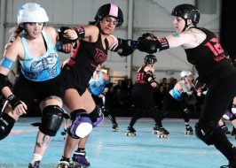 Rose City Rollers Season 14 @ Oaks Park | Break Neck Betties vs High Rollers, Guns N Rollers vs. Heartless Heathers GNR-HH-Regularman-1024x683