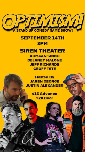 Optimism! Stand up comedy portland thursday