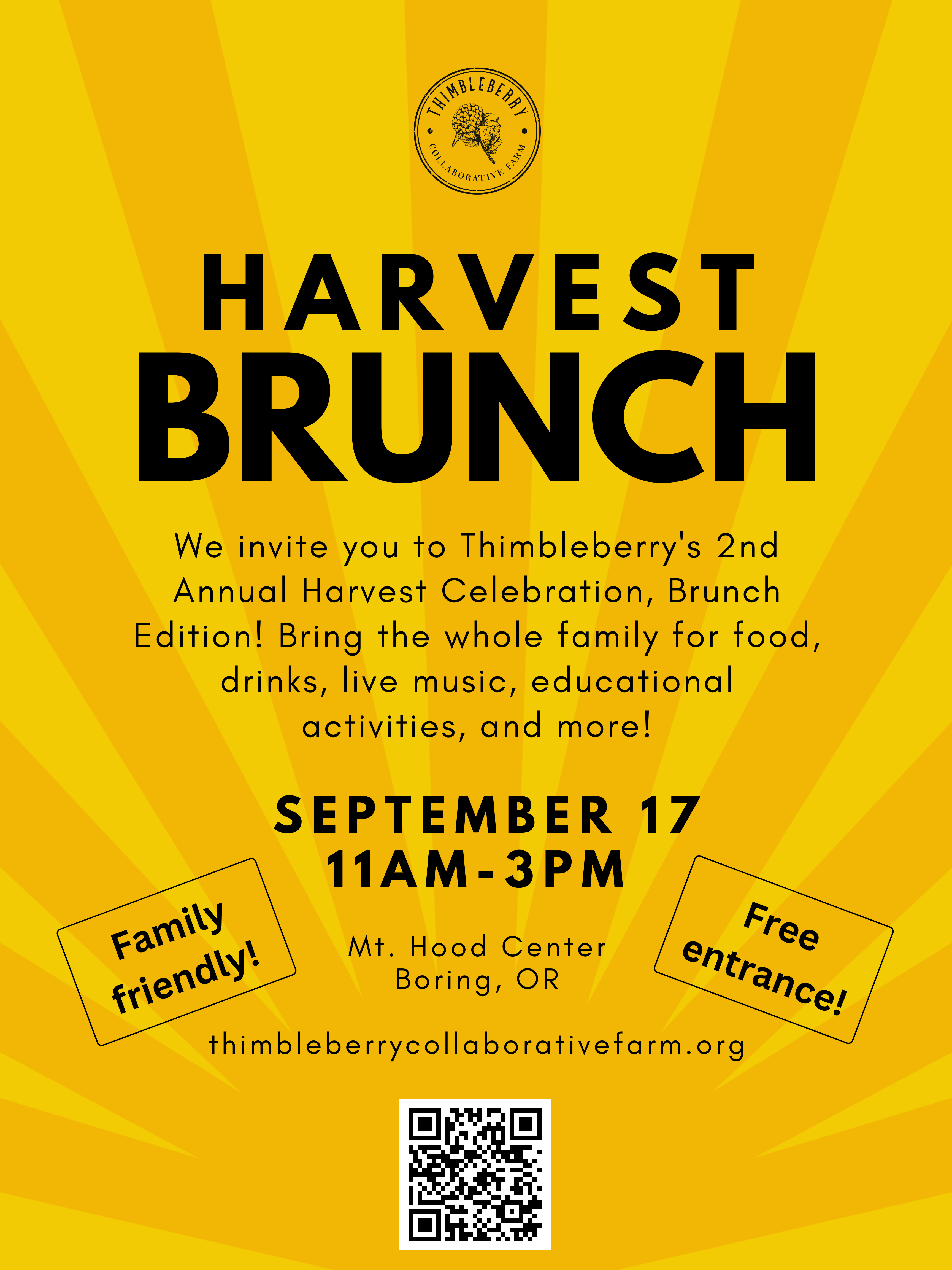 Thimbleberry’s 2023 Harvest Celebration Brunch Mt. Hood Center