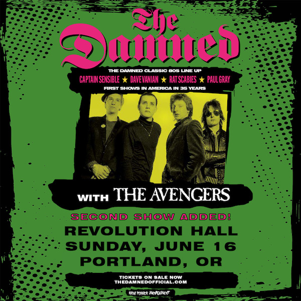 Win Tickets (104) The Damned (Night 2) Revolution Hall w/ Special
